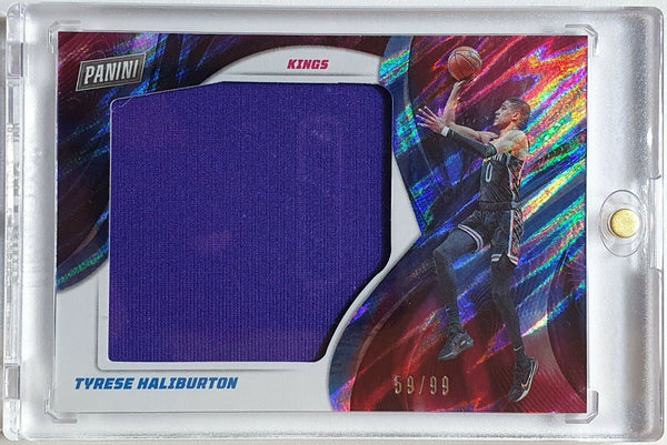 2021 Panini Tyrese Haliburton #PATCH MOON LAVA /99 Prizm Jumbo Jersey - Rare