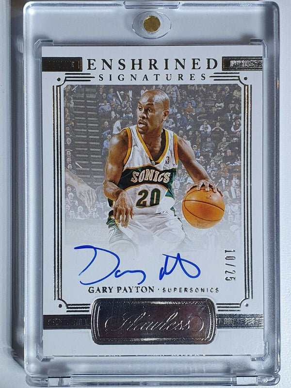 2020 Panini Flawless Gary Payton AUTO SILVER /25 Enshrined Signatures - Rare