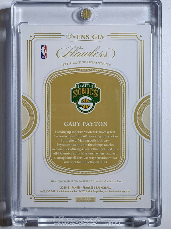 2020 Panini Flawless Gary Payton AUTO SILVER /25 Enshrined Signatures - Rare