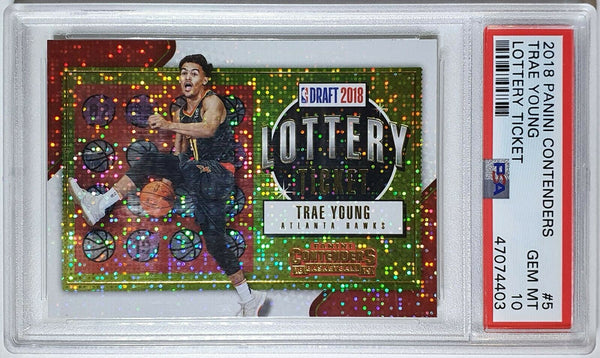 2018 Panini Contenders Trae Young Rookie #5 Lottery Ticket - PSA 10