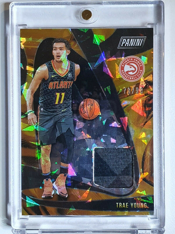 2019 Panini Trae Young #PATCH CRACKED ICE /99 Game Worn Jersey - Ready to Grade