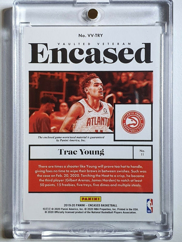 2019 Panini Encased Trae Young #PATCH /149 Game Worn Jersey - Ready to Grade