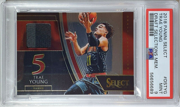 2018 Select Trae Young #PATCH Rookie Selections Jersey - PSA 9 (POP 6)