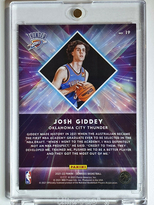 2021 Donruss Josh Giddey Rookie #19 PINK LAZER Great Xpectations - Rare