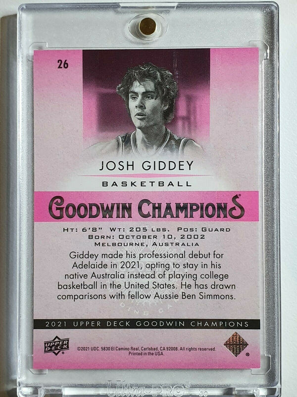 2021 Upper Deck Josh Giddey Rookie #26 PINK TRAXX /299 - Goodwin Champions