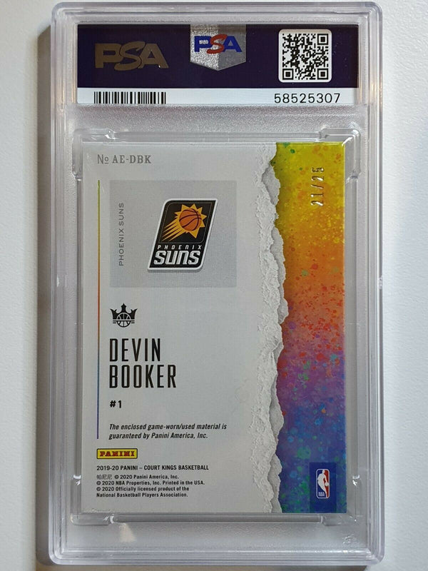 2019 Court Kings Devin Booker #PATCH PRIME /25 Game Jersey - PSA 9 (POP 1)