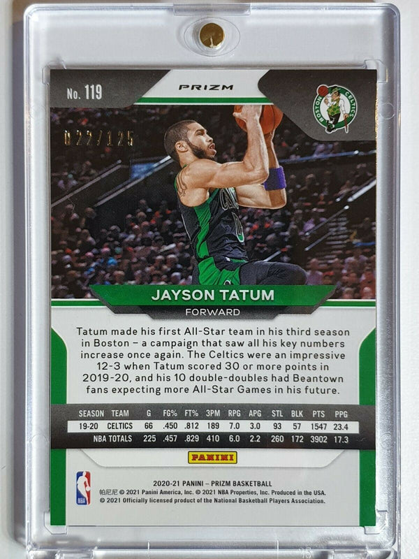 2020 Panini Prizm Jayson Tatum #119 BLUE ICE Prizm /125 - Ready to Grade