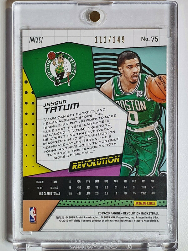 2019 Panini Revolution Jayson Tatum #75 IMPACT Prizm /149 - Ready to Grade