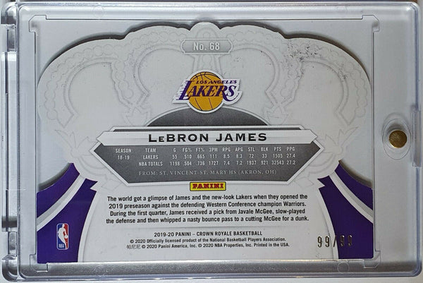 2019 Crown Royale LeBron James #68 CRYSTAL BLUE /99 - Rare