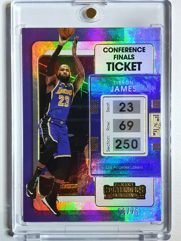 2021 Contenders LeBron James #62 CONFERENCE FINALS Ticket /75 - Ready to Grade
