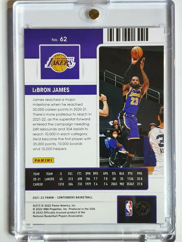 2021 Contenders LeBron James #62 CONFERENCE FINALS Ticket /75 - Ready to Grade