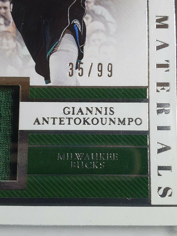 2018 National Treasures Giannis Antetokounmpo #PATCH /99 Game Worn Jersey - Rare