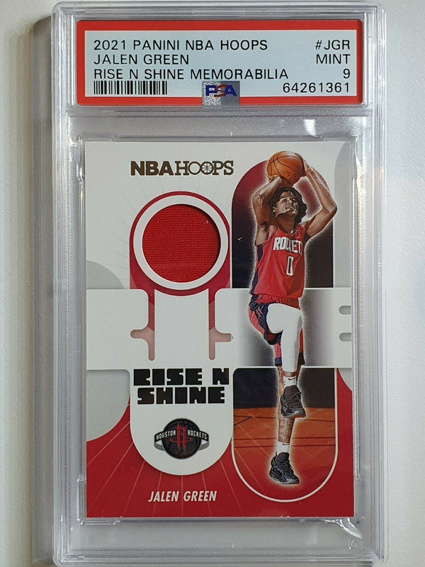 2021 NBA Hoops Jalen Green Rookie #PATCH Rise N Shine - PSA 9 (POP 1)