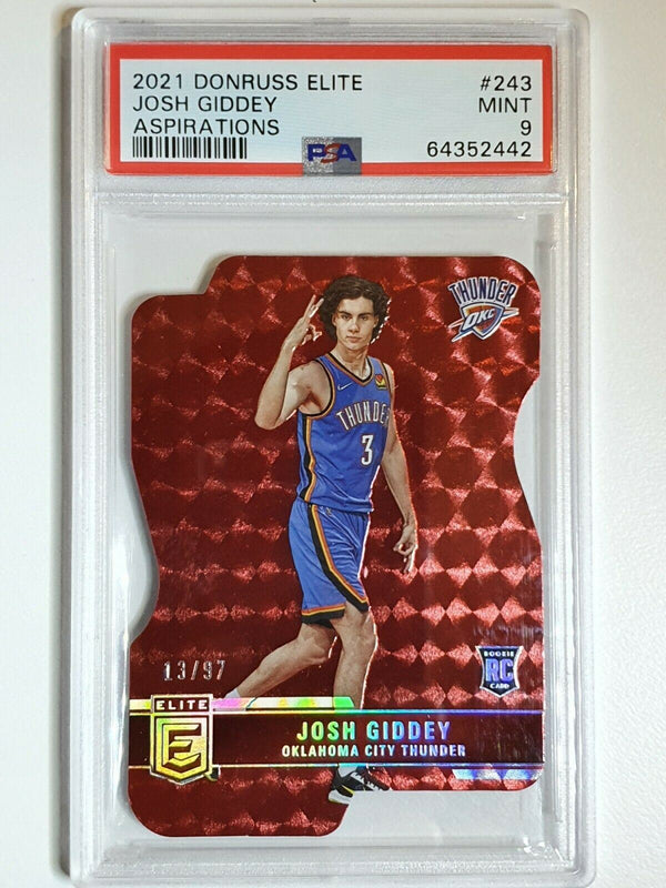 2021 Donruss Elite Josh Giddey Rookie #243 RED DIE CUT /97 - PSA 9 (POP 1)