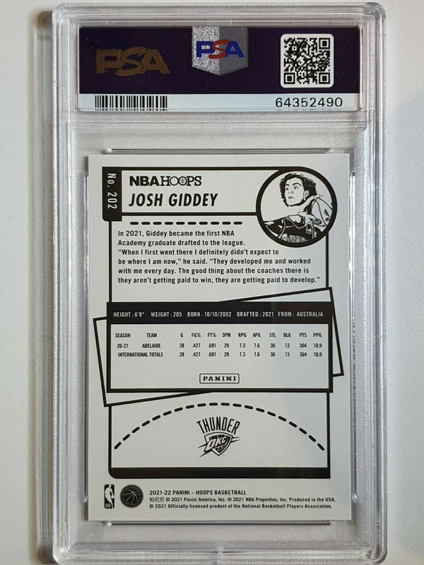 2021 NBA Hoops Josh Giddey Rookie #202 Purple Edition - PSA 9 (POP 2)