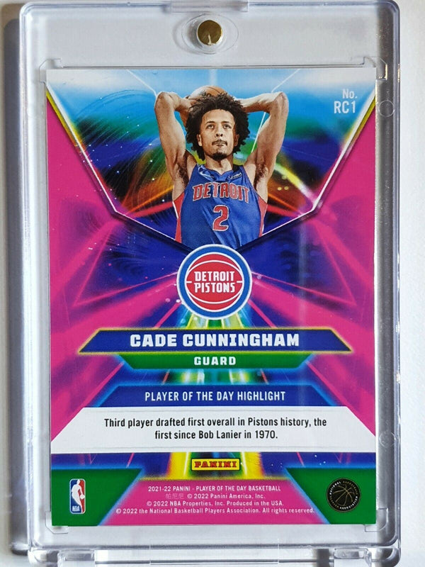 2021 Panini Cade Cunningham Rookie NEON GALAXY /99 Player of the Day - Rare