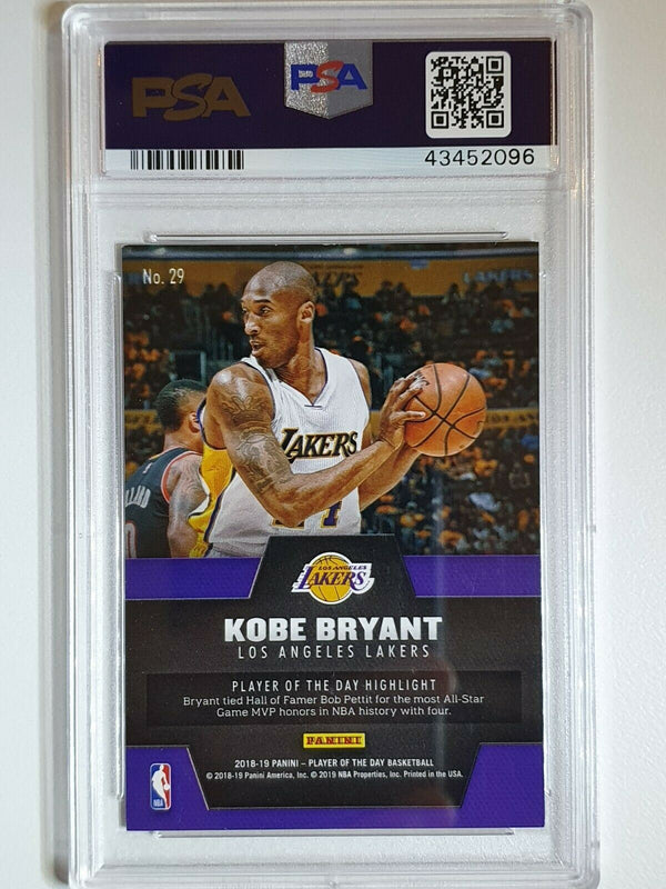 2018 Panini Kobe Bryant #29 RAPTURE /10 Player Of The Day - PSA 9 (POP 1)