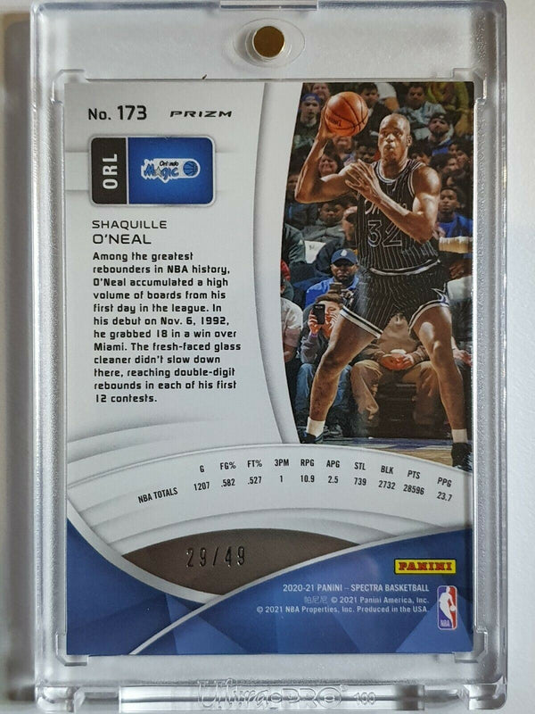 2020 Spectra Shaquille O'Neal #173 INTERSTELLAR Prizm /49 - Ready to Grade