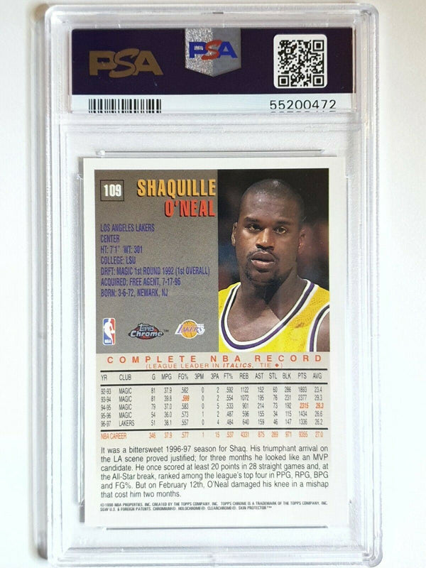 1997 Topps Chrome Shaquille O'Neal #109 - PSA 9 (LOW POP)