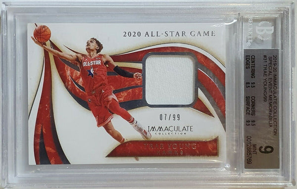 2019 Immaculate Trae Young #PATCH /99 Game Worn Jersey - BGS 9 (POP 1)