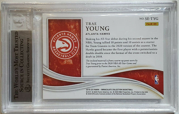 2019 Immaculate Trae Young #PATCH /99 Game Worn Jersey - BGS 9 (POP 1)