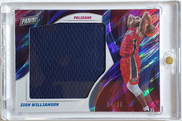 2021 Panini Zion Williamson #PATCH MOON LAVA /99 Holo Player Worn Jumbo Jersey