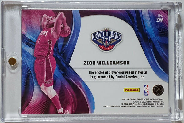 2021 Panini Zion Williamson #PATCH MOON LAVA /99 Holo Player Worn Jumbo Jersey
