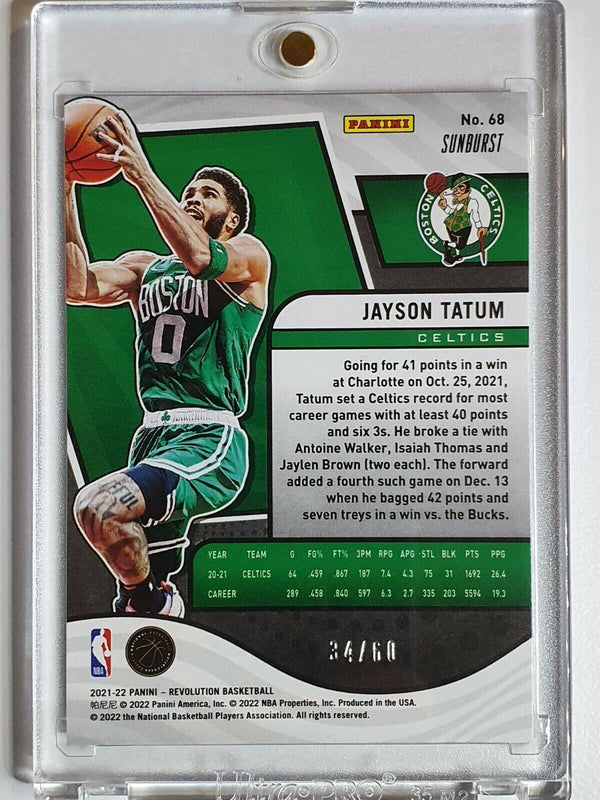 2021 Panini Revolution Jayson Tatum #68 SUNBURST /60 Holo - Ready to Grade