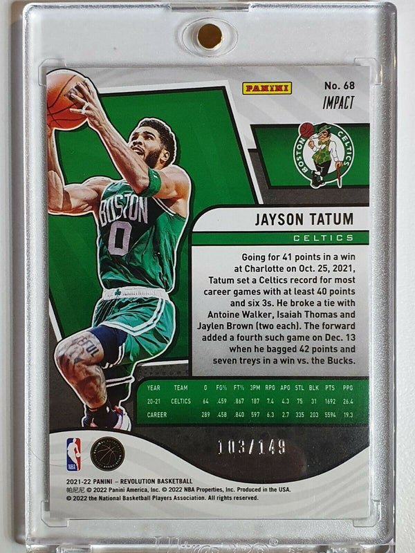 2021 Panini Revolution Jayson Tatum #68 IMPACT Prizm /149 - Ready to Grade