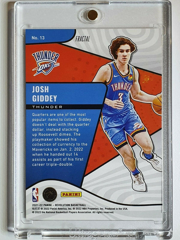 2021 Revolution Josh Giddey Rookie #13 FRACTAL Rookie Revolution RC - Rare