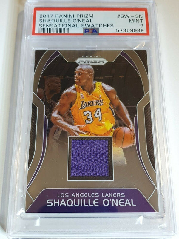 2017 Prizm Shaquille O'Neal #PATCH Game Worn Jersey - PSA 9 (POP 1)
