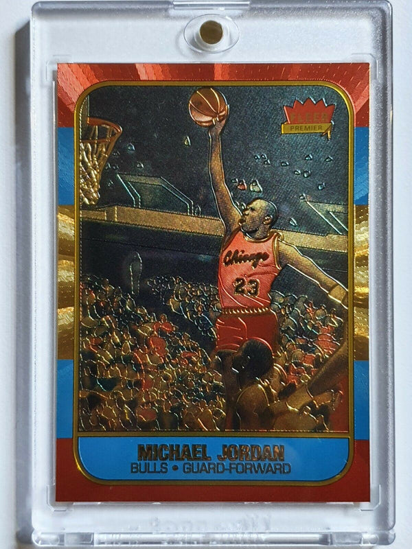 1996 Fleer Michael Jordan POLYCHROME GOLD 1986 Retro RC - Embossed Foil
