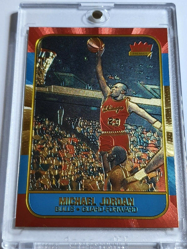 1996 Fleer Michael Jordan POLYCHROME GOLD 1986 Retro RC - Embossed Foil