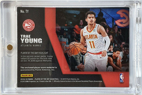 2018 Panini Trae Young Rookie #PATCH Player of the Day Game Worn RC - Rare