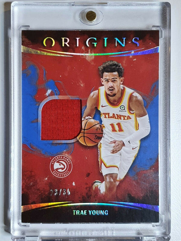 2019 Panini Origins Trae Young #PATCH BLUE /35 Game Worn Jersey - Ready to Grade