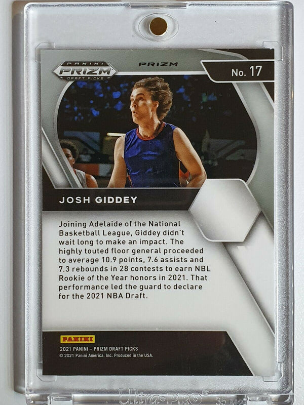 2021 Prizm Josh Giddey Rookie #17 SILVER HOLO Variation Draft Picks