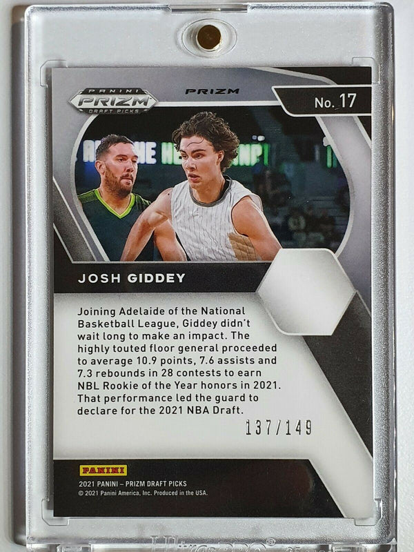 2021 Prizm Josh Giddey Rookie #17 PURPLE ICE /149 Draft Picks - Ready to Grade