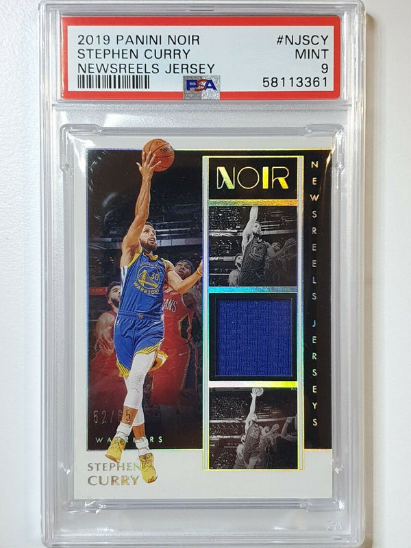 2019 Panini Noir Stephen Curry #PATCH /65 Game Worn Jersey - PSA 9 (POP 2)