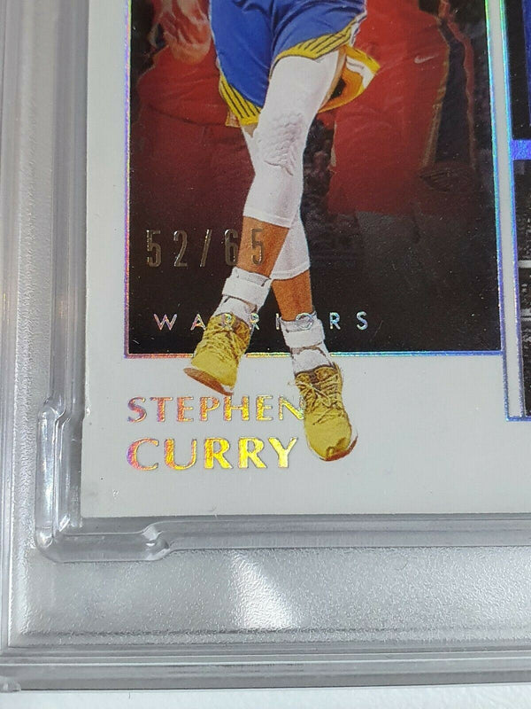 2019 Panini Noir Stephen Curry #PATCH /65 Game Worn Jersey - PSA 9 (POP 2)