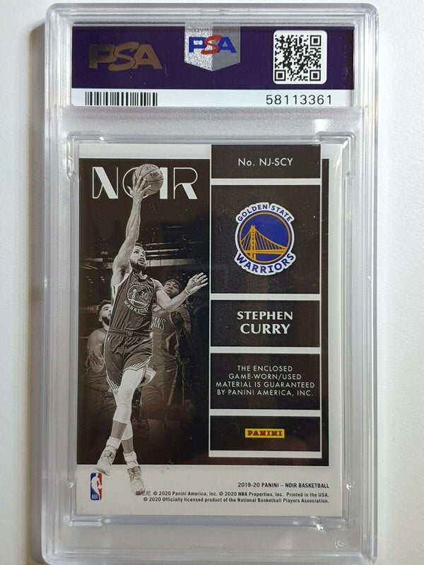 2019 Panini Noir Stephen Curry #PATCH /65 Game Worn Jersey - PSA 9 (POP 2)