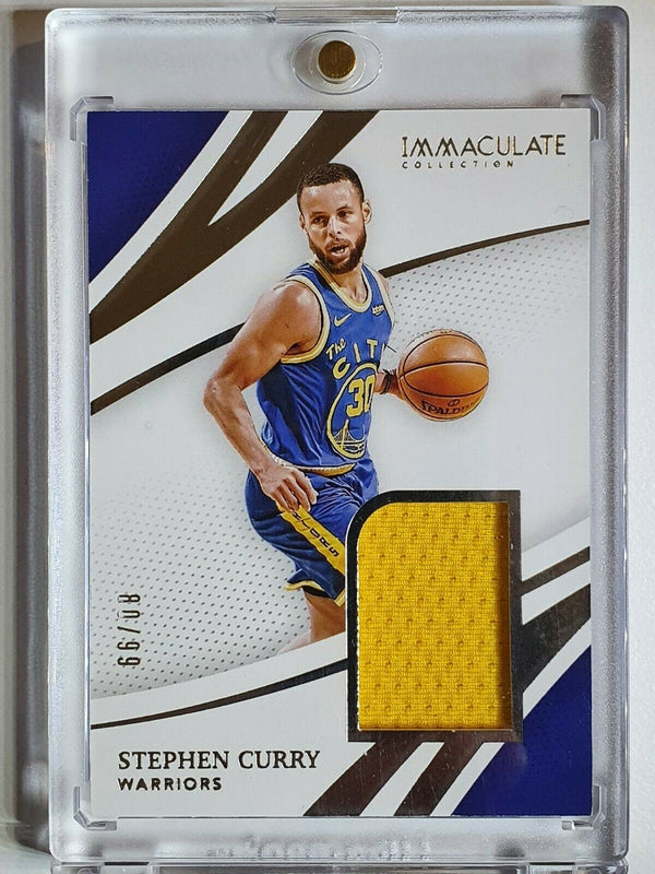 2020 Immaculate Stephen Curry #PATCH /99 Remarkable Jerseys Game Worn Jersey