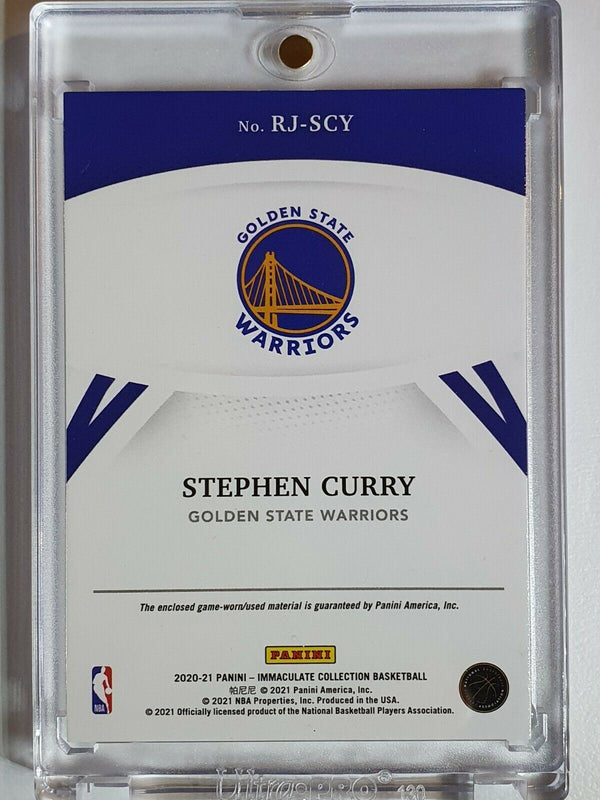 2020 Immaculate Stephen Curry #PATCH /99 Remarkable Jerseys Game Worn Jersey