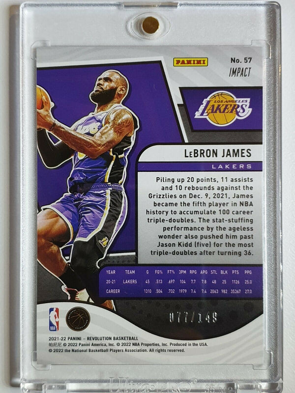 2021 Panini Revolution LeBron James #57 IMPACT /149 Holo - Ready to Grade