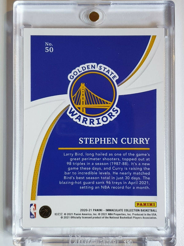 2020 Panini Immaculate Stephen Curry #50 SILVER Prizm /99 - Rare