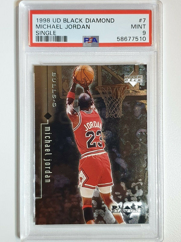 1998 Upper Deck Michael Jordan BLACK DIAMOND #7 Metal Foil - PSA 9