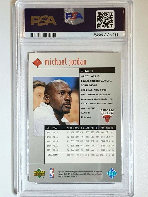 1998 Upper Deck Michael Jordan BLACK DIAMOND #7 Metal Foil - PSA 9