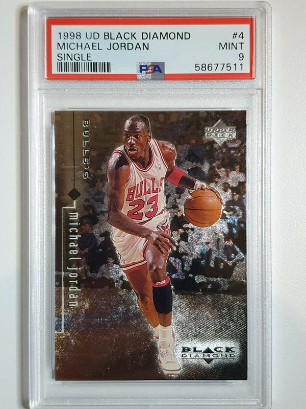1998 Upper Deck Michael Jordan BLACK DIAMOND #4 Metal Foil - PSA 9