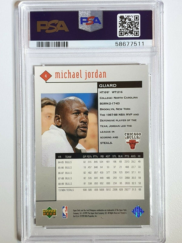 1998 Upper Deck Michael Jordan BLACK DIAMOND #4 Metal Foil - PSA 9