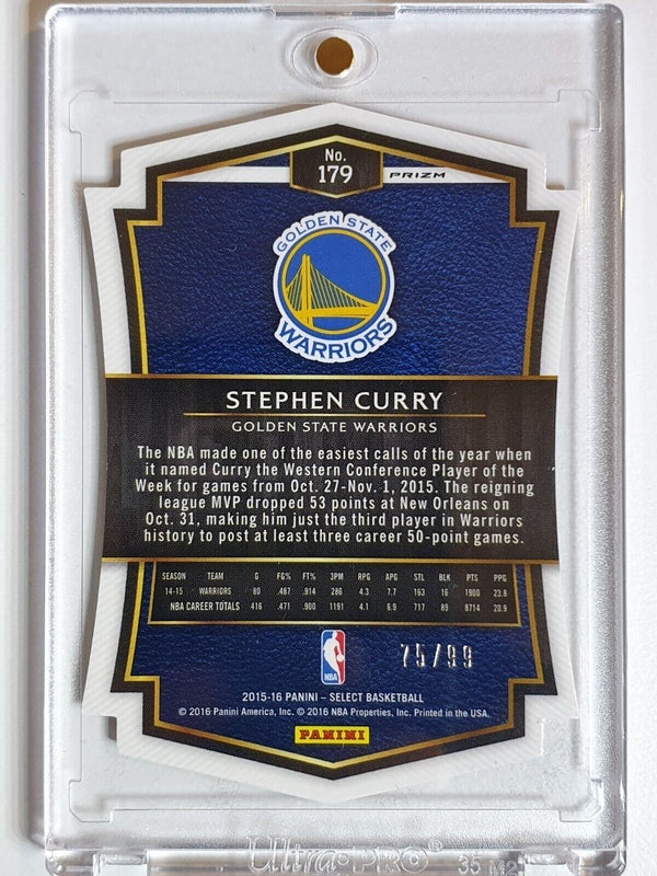 2015 Select Stephen Curry #179 PURPLE PRIZM /99 Premier Die-Cut - Ready to Grade