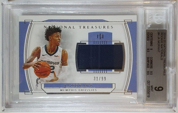 2019 National Treasures Ja Morant Rookie #PATCH /99 Jersey - PSA 9 (POP 4)